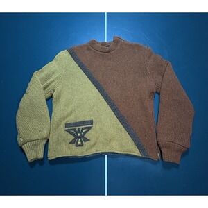 Vintage 1960s Rare Robert Lewis SKUA Knit Sweater Pullover Women's Medium Aztec